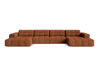 Jennifer — Panoramic Sofa Brick (Eden 10 Terra) Black Plastic