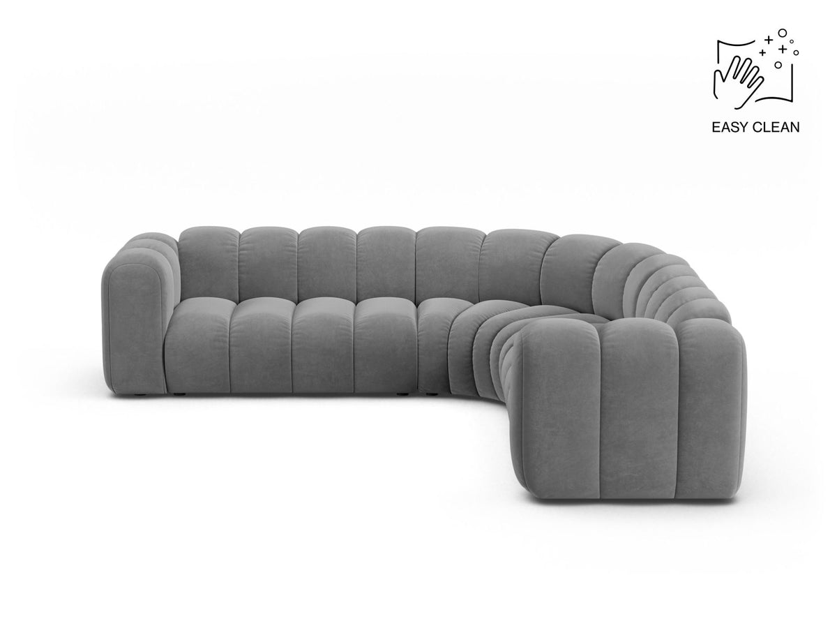 Lupine — Corner Sofa Light Grey (Venus 2929) Black Plastic