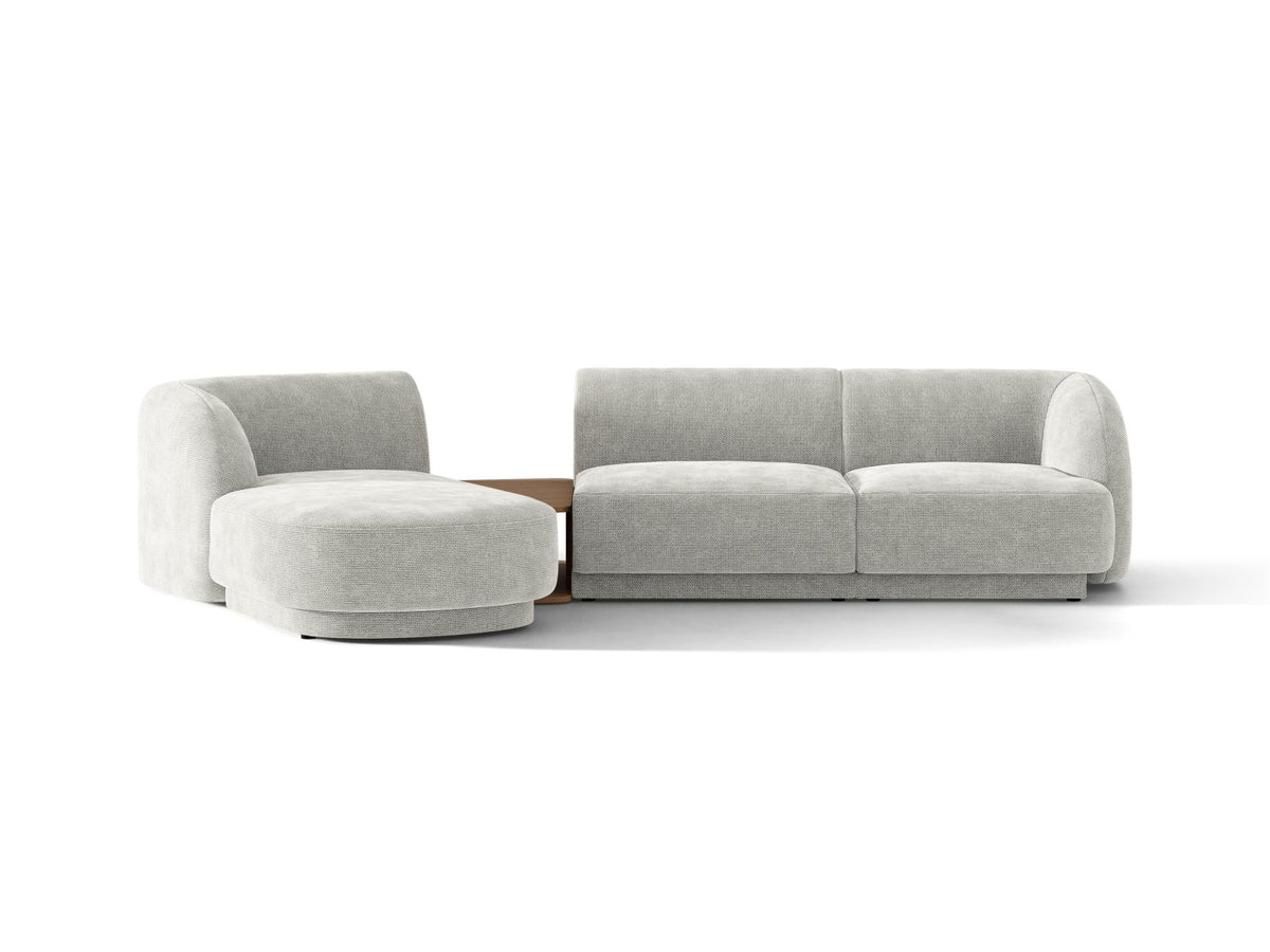 Miley — Sofa Silver (Eden 17 Silver) Black Plastic Left