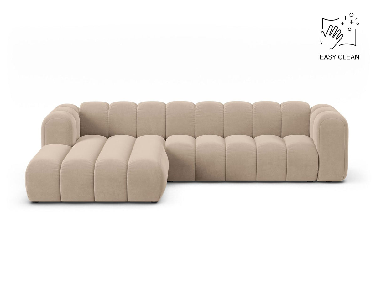 Lupine — Corner Sofa Beige (Venus 2928) Black Plastic