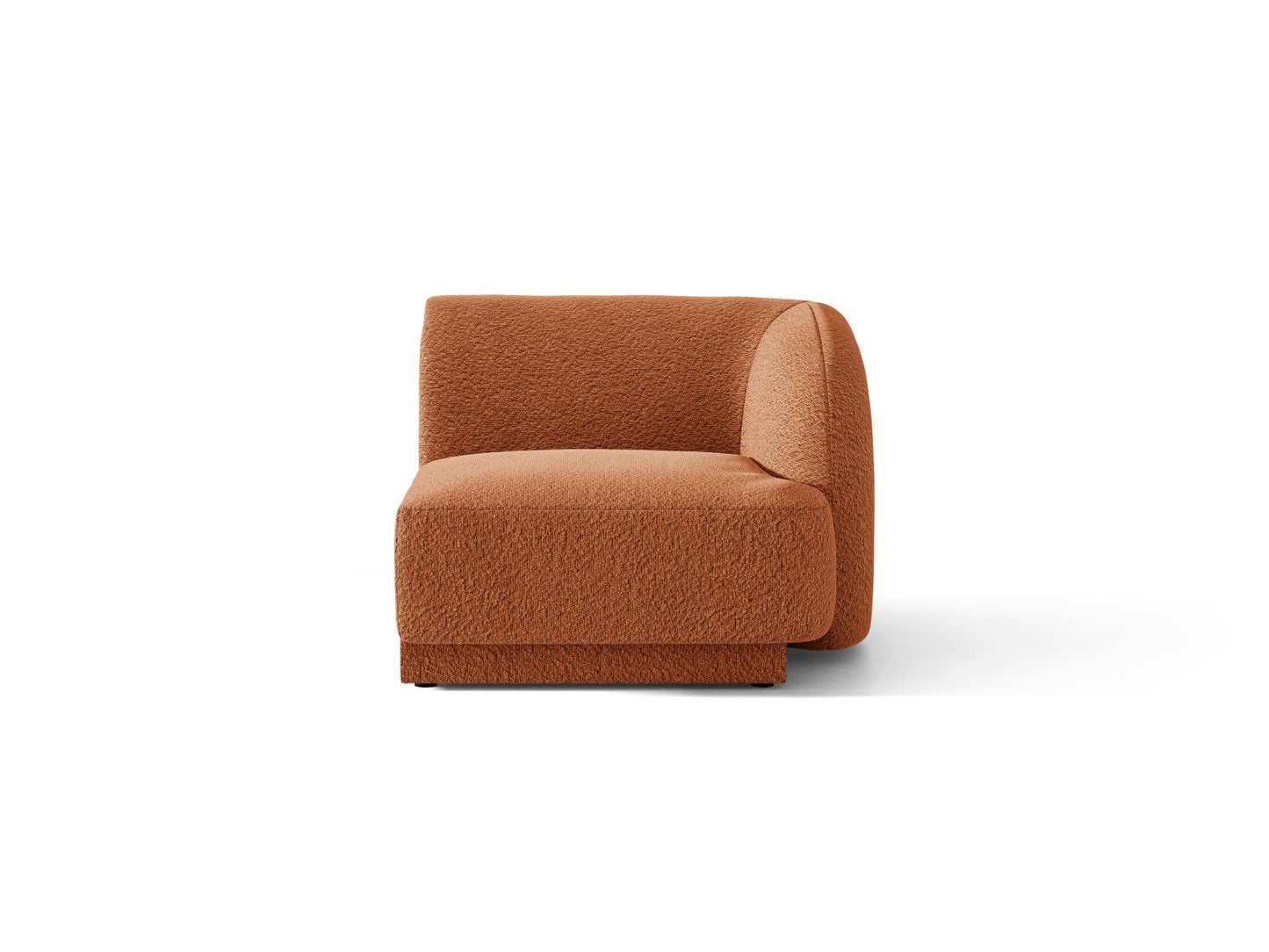 Miley — Modular Sofa Terracotta (Baloo 2078) Black Plastic Right