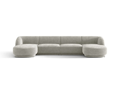 Miley — Panoramic Sofa Light Grey (Haga 06) Black Plastic