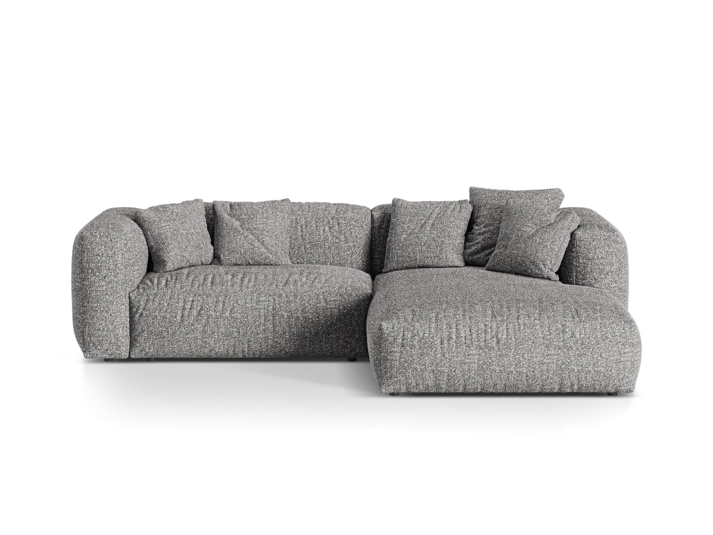 Martina — Corner Sofa Graphite (Monet Graphite) Black Plastic Right