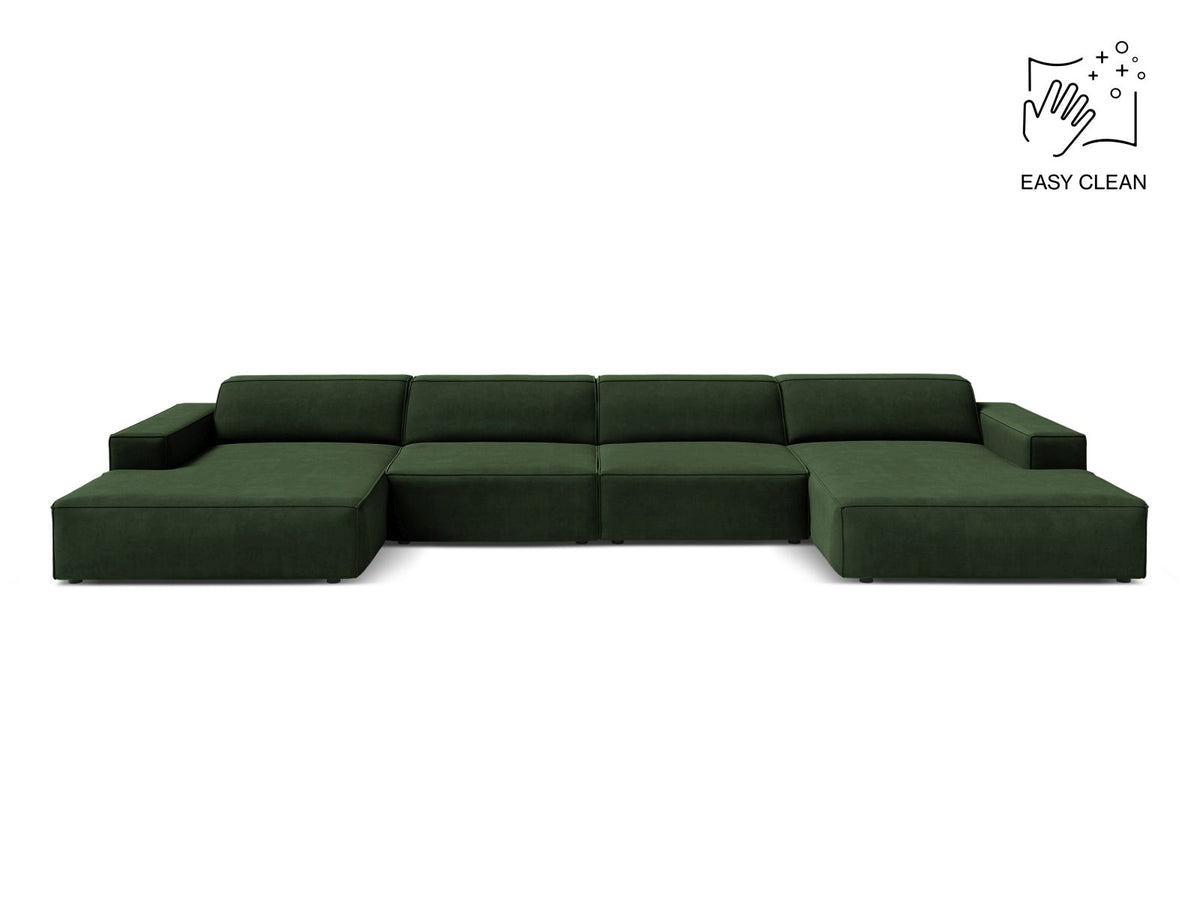 Jodie — Panoramic Sofa Bottle Green (Venus 2940) Black Plastic