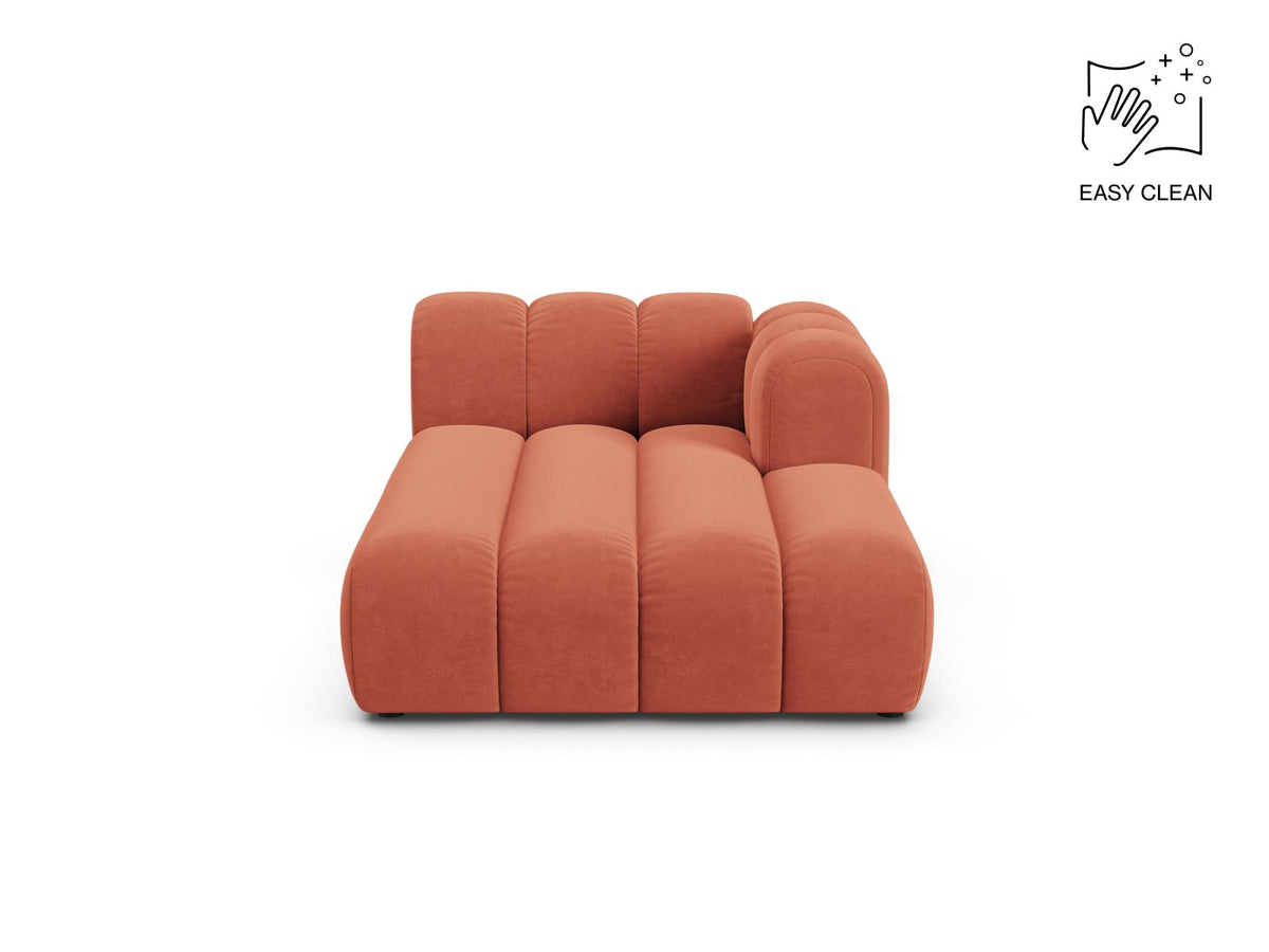 Lupine — Chaise Longue Coral (Venus 2933) Black Plastic Right