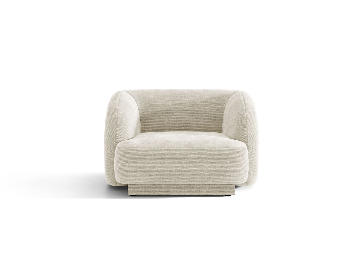 Miley — Armchair Light Beige (Eden 2 Pearl) Black Plastic