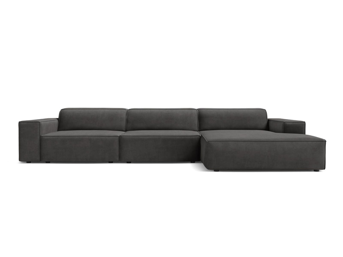 Jodie — Corner Sofa (284x162x77 cm) Grey (Bluvel 14) Right