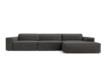 Jodie — Corner Sofa (284x162x77 cm) Grey (Bluvel 14) Right