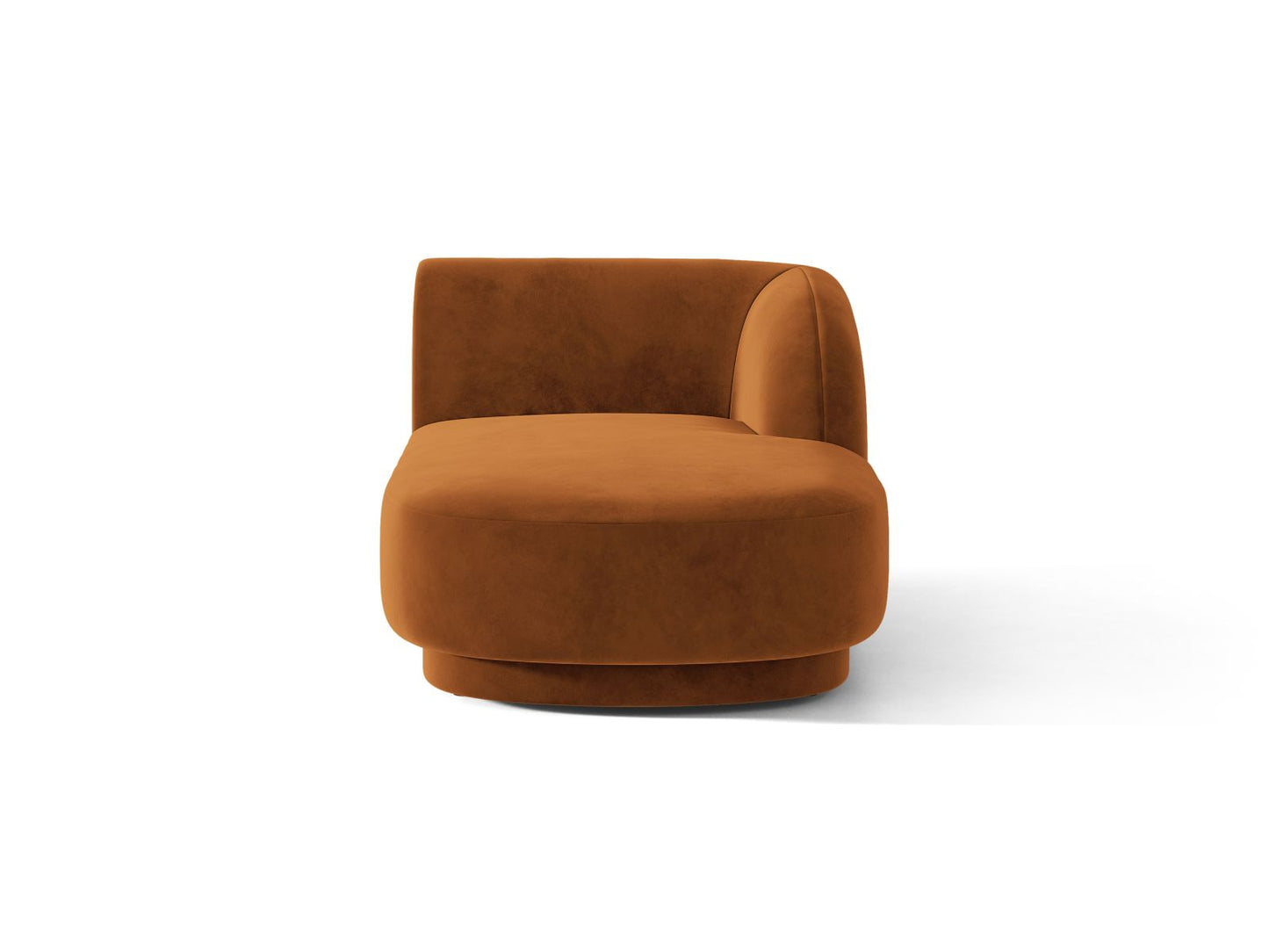 Miley — Chaise Longue Terracotta (Bluvel 4215) Black Plastic Right