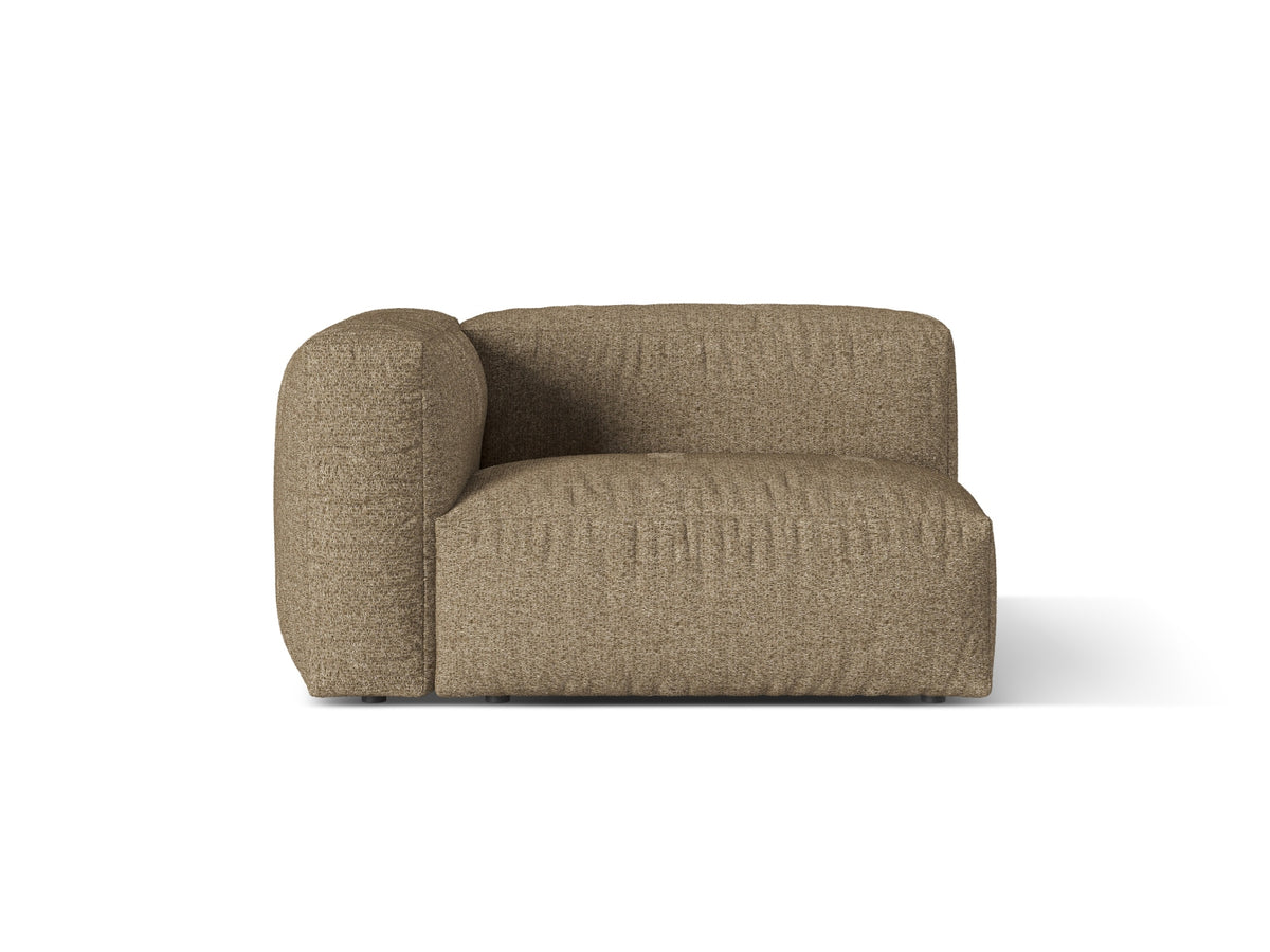 Martina — Modular Sofa Cappuccino (Monet Cappucino) Black Plastic Left