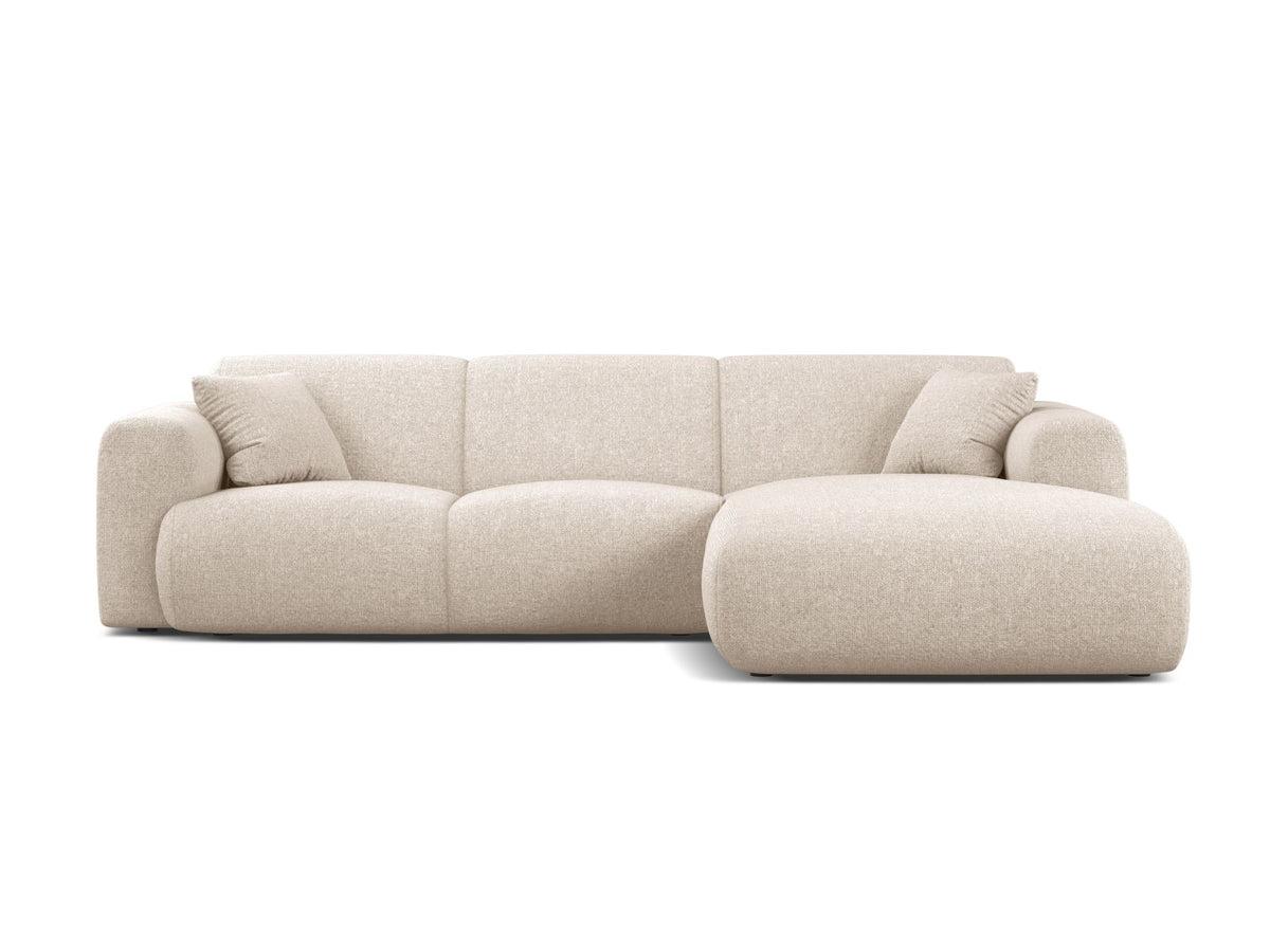 Molino — Corner Sofa Light Beige (Eden 2 Pearl) Black Plastic Right