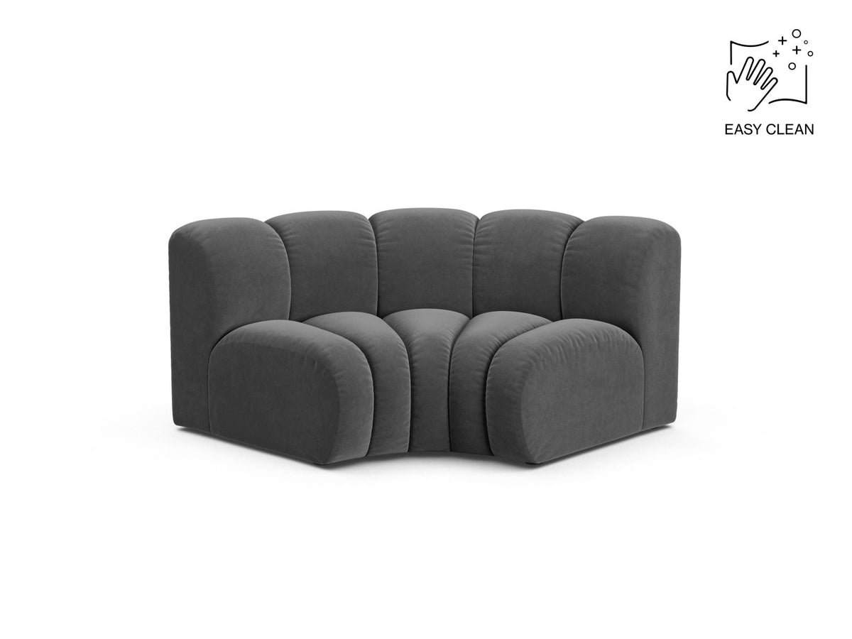 Lupine — Modular Sofa Grey (Venus 2930) Black Plastic