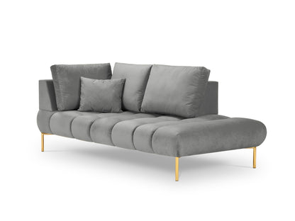 Hastings — Chaise Longue Grey (Fancy 90) Gold Metal Right