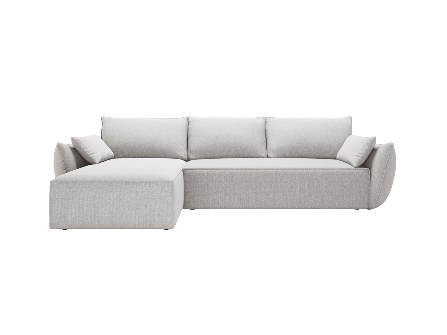 Kaelle — Corner Sofa Grey (Haga 16) Black Plastic Left