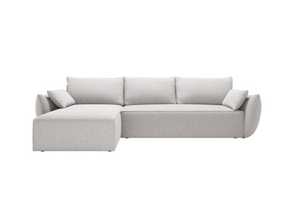 Kaelle — Corner Sofa Grey (Haga 16) Black Plastic Left