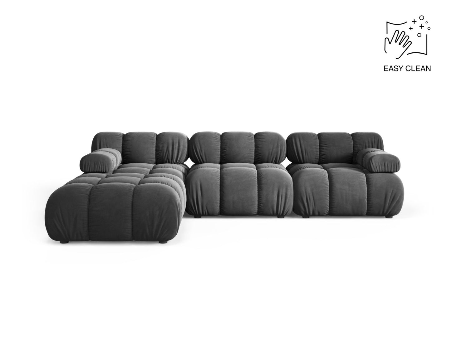 Bellis — Sofa Grey (Venus 2930) Black Plastic