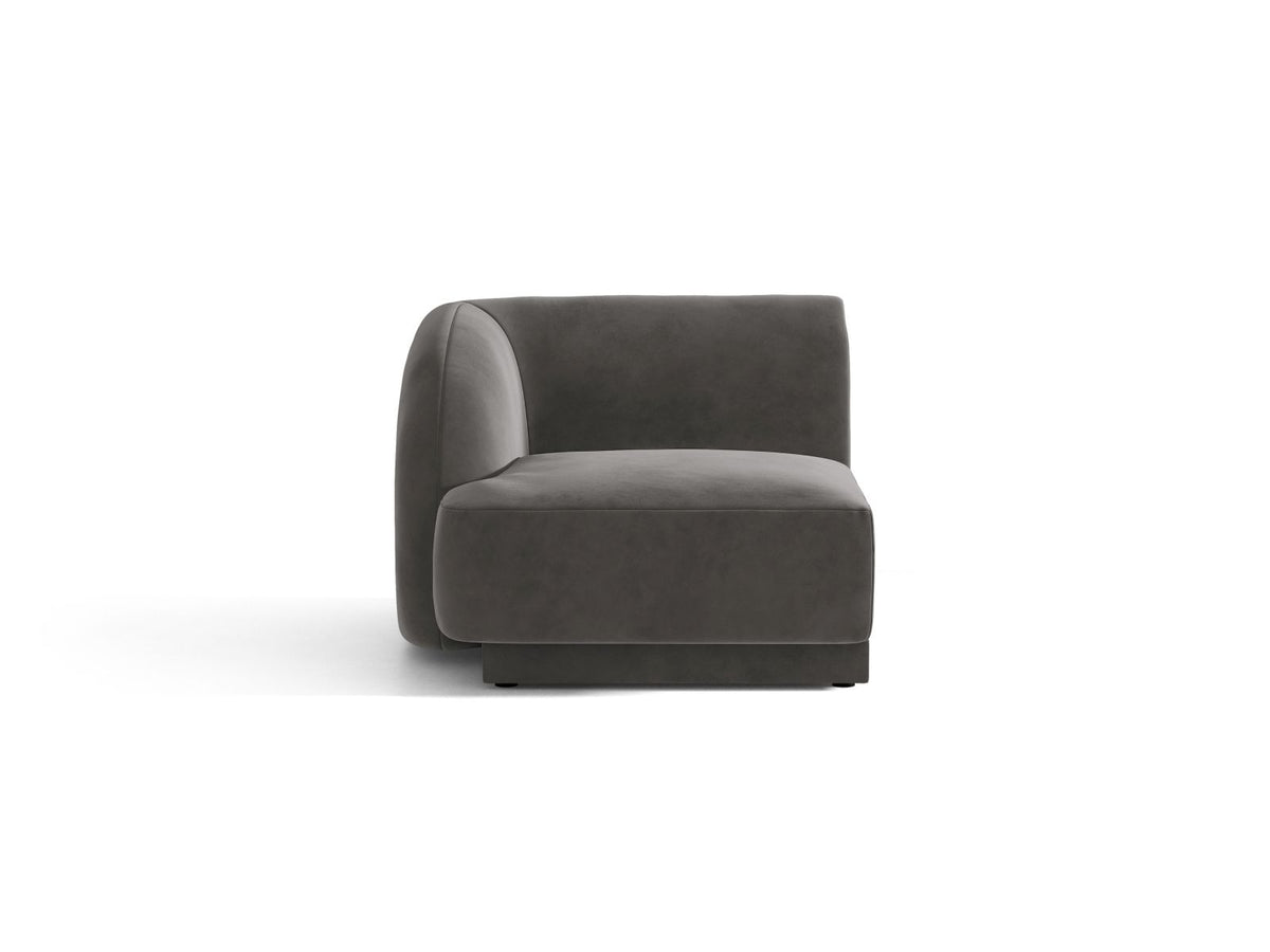 Miley — Modular Sofa Grey (Venus 2930) Black Plastic Left