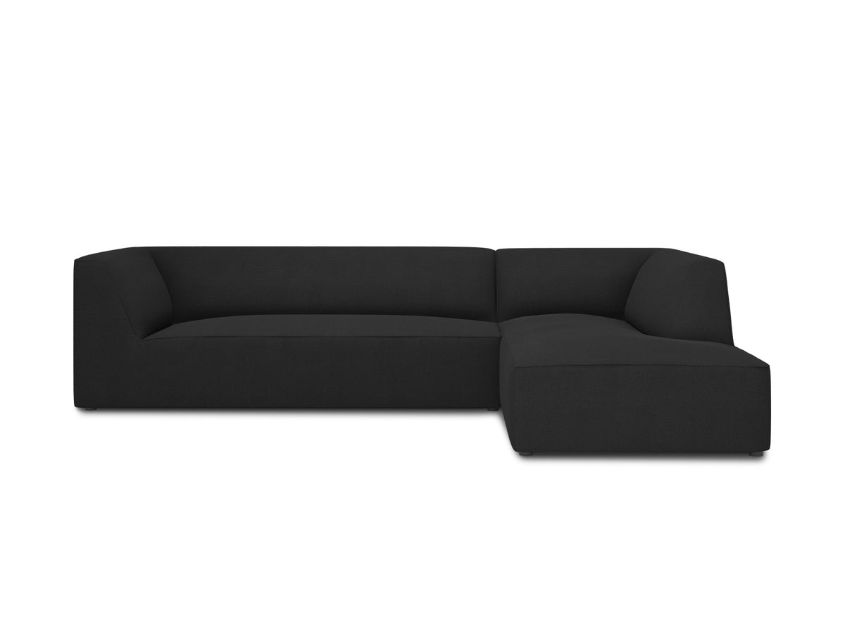 Ruby — Corner Sofa Black (Ottawa 12) Black Plastic Right