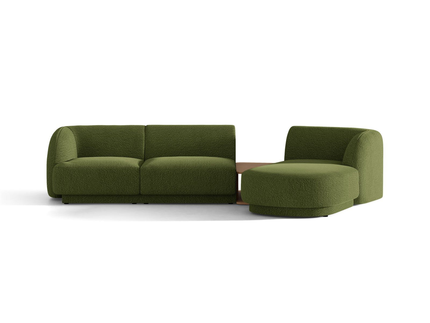 Miley — Sofa Dark Olive Green (Baloo 2090) Black Plastic Right