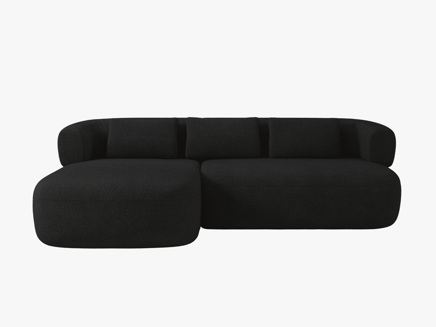 Jenny — Corner Sofa Black (Now or Never 100) Black Plastic Left