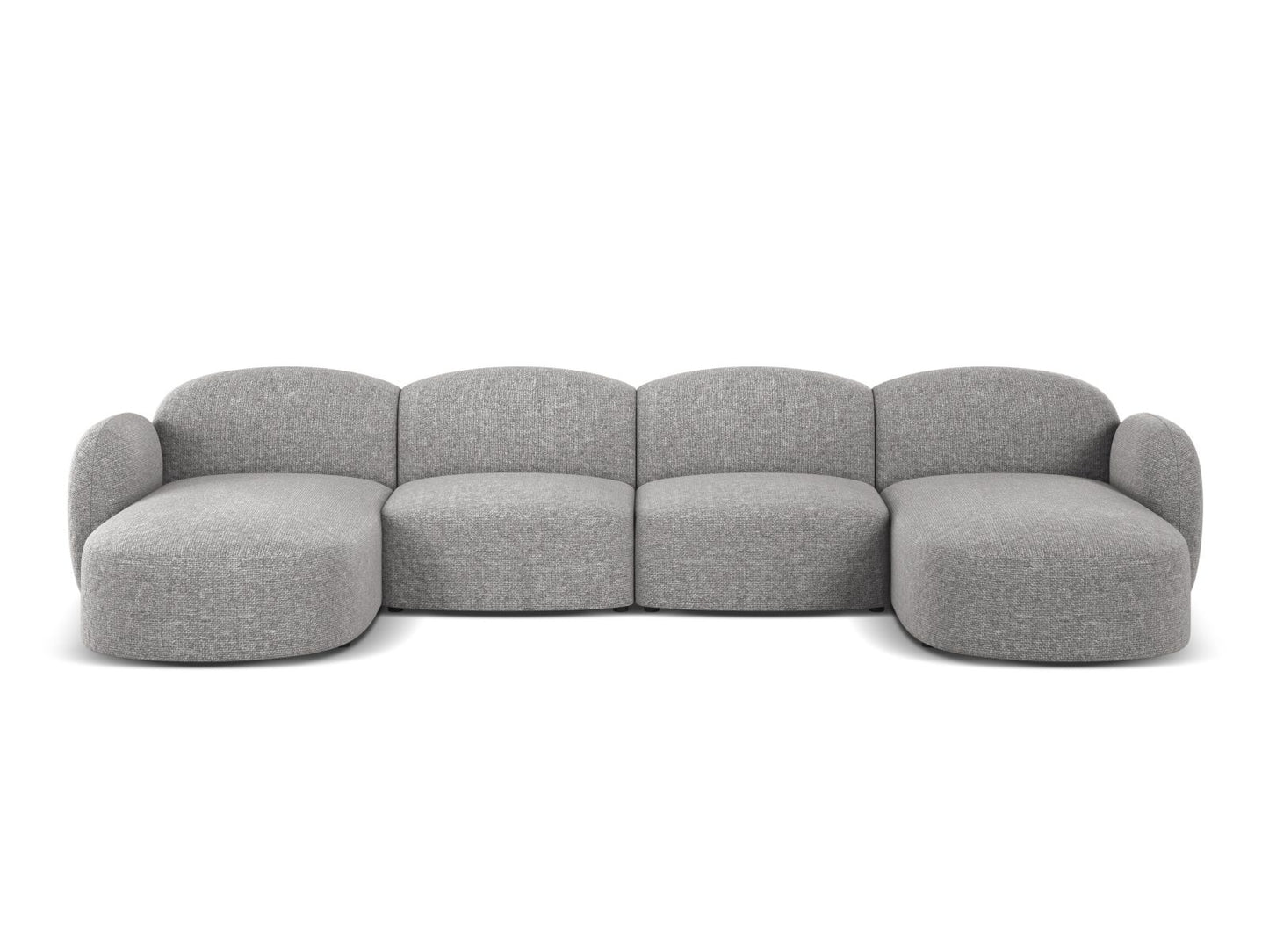 Blair — Panoramic Sofa Light Grey (Eden 18 Grey) Black Plastic