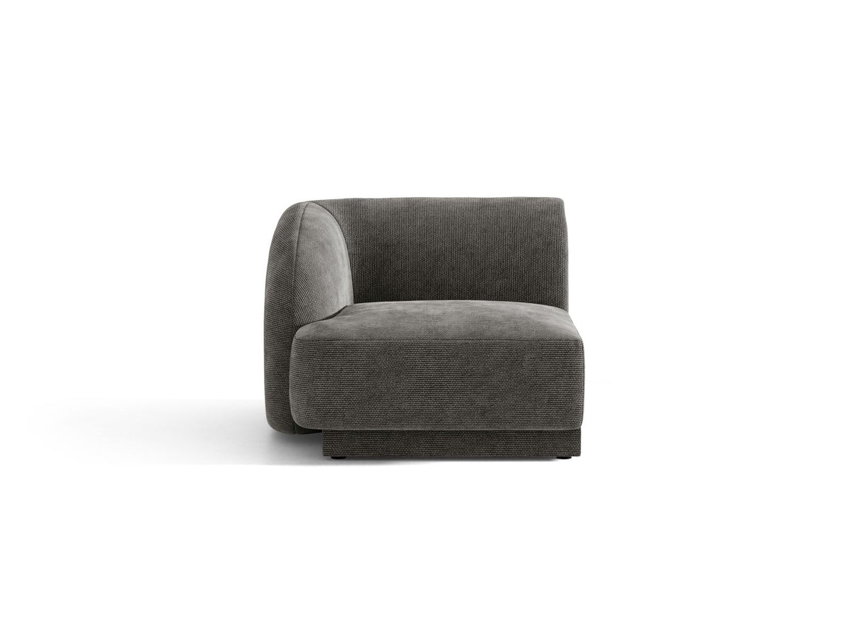 Miley — Modular Sofa Grey (Haga 16) Black Plastic Left