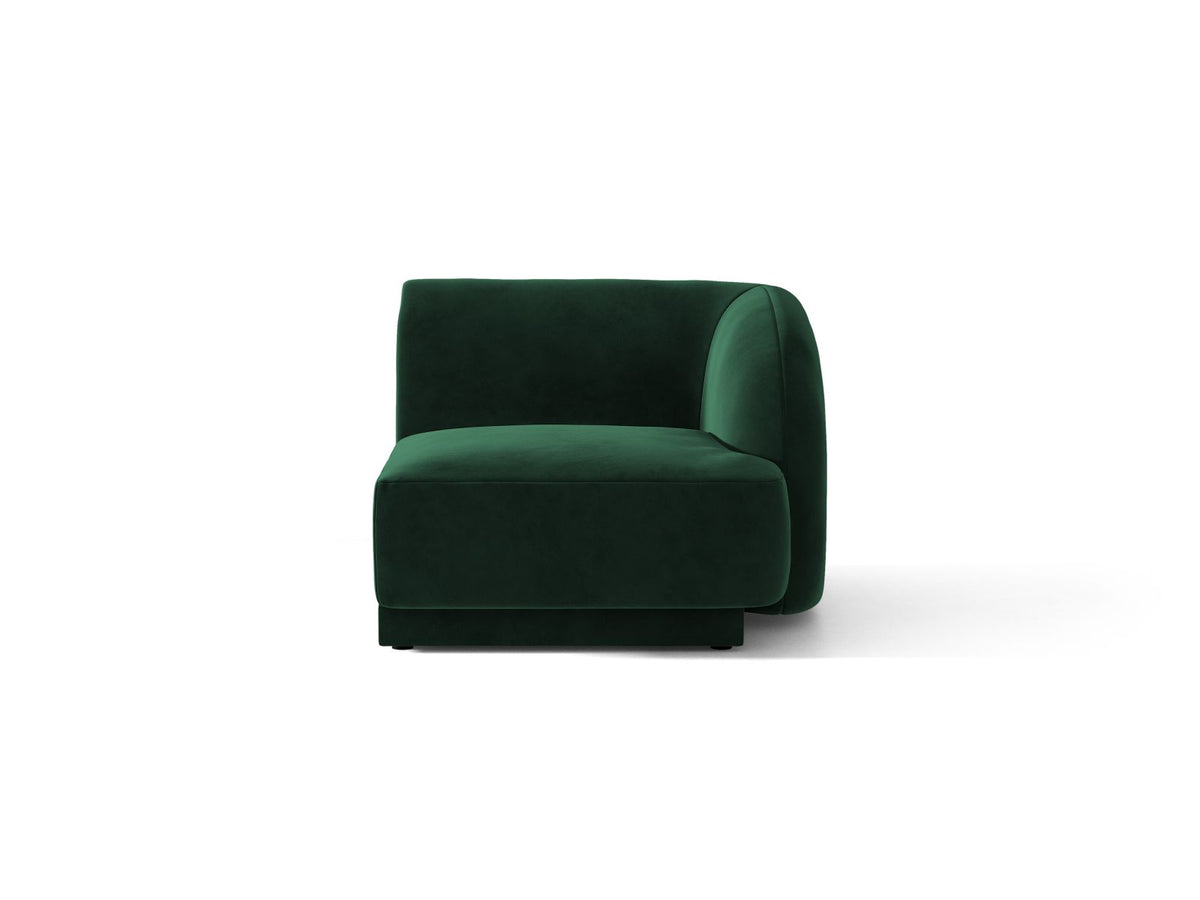 Miley — Modular Sofa Bottle Green (Bluvel 78) Black Plastic Right