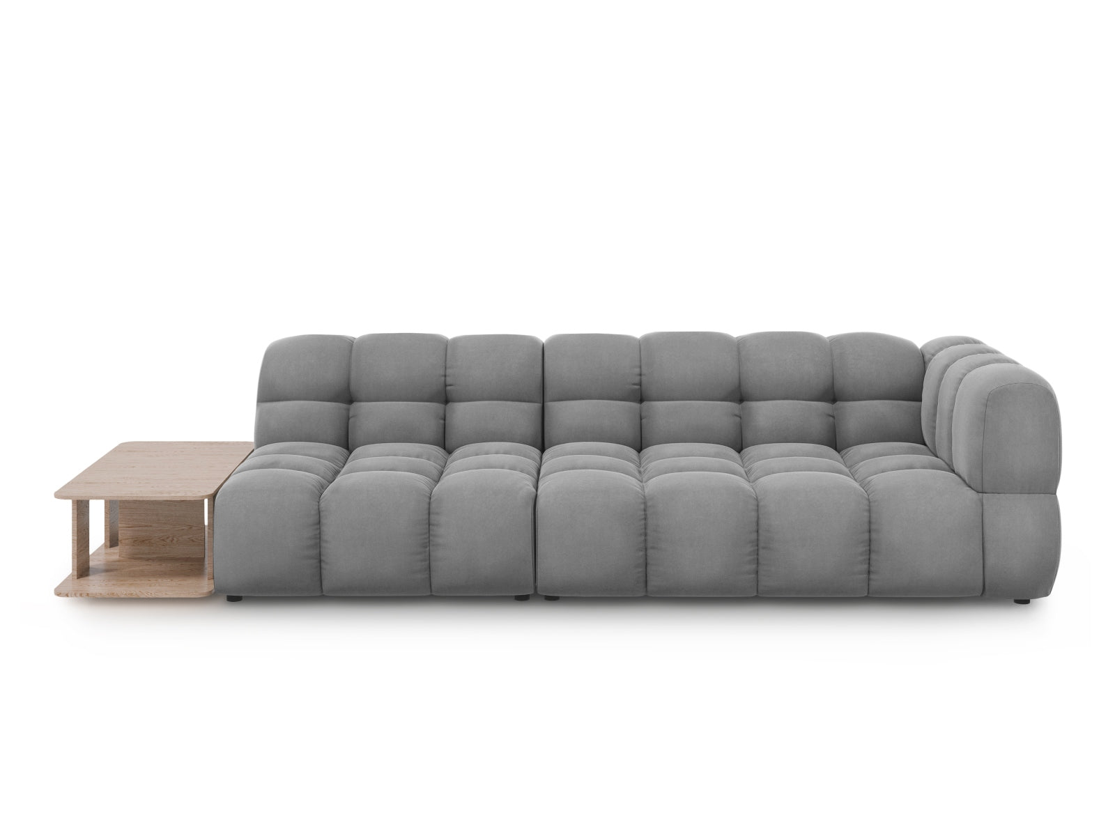 Sky — Sofa Light Grey (Casino Ash) Black Plastic Left