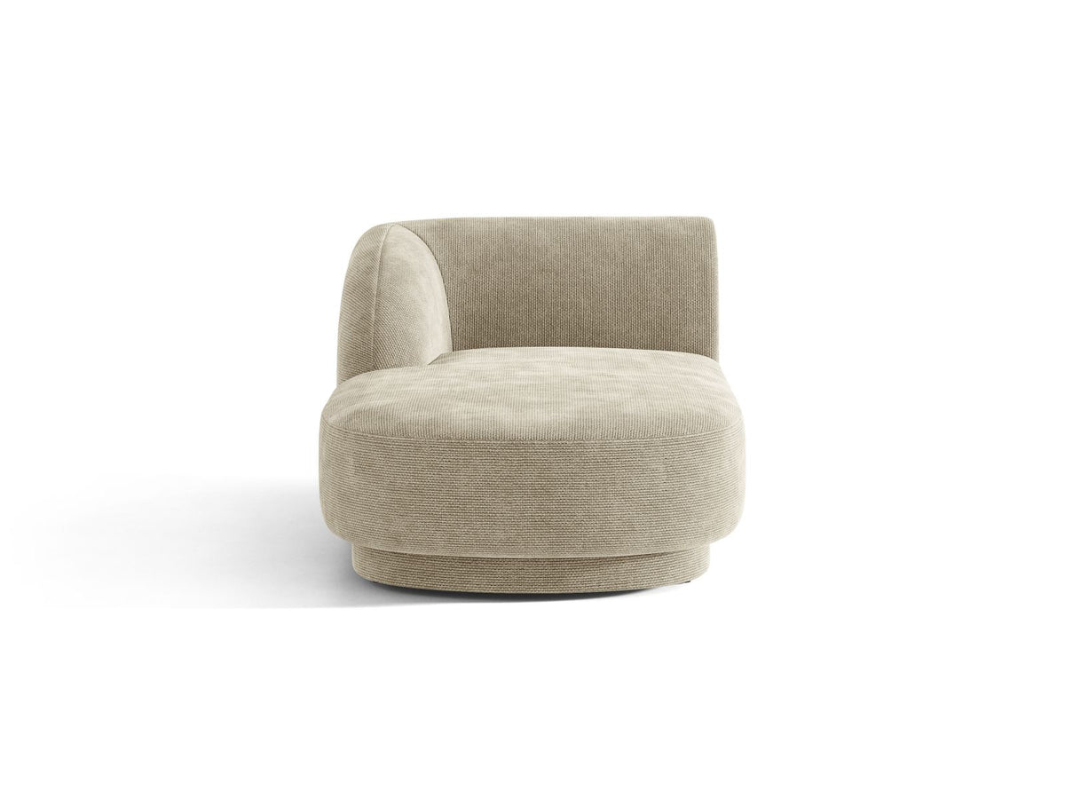 Miley — Chaise Longue Dark Beige (Eden 4 Beige) Black Plastic Left