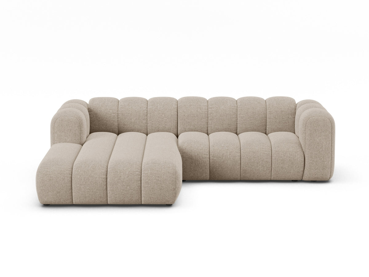Lupine — Corner Sofa Dark Beige (Eden 4 Beige) Black Plastic Left