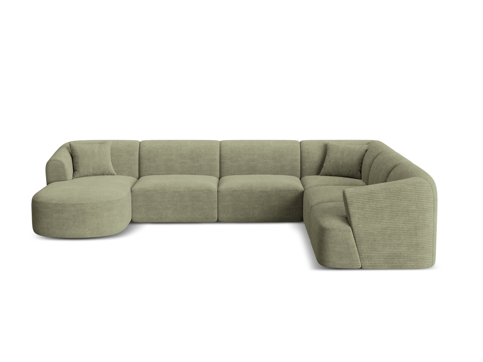 Campi — Panoraamne nurgadiivan Moss Green (Lincoln 37D) Must plastik paremal