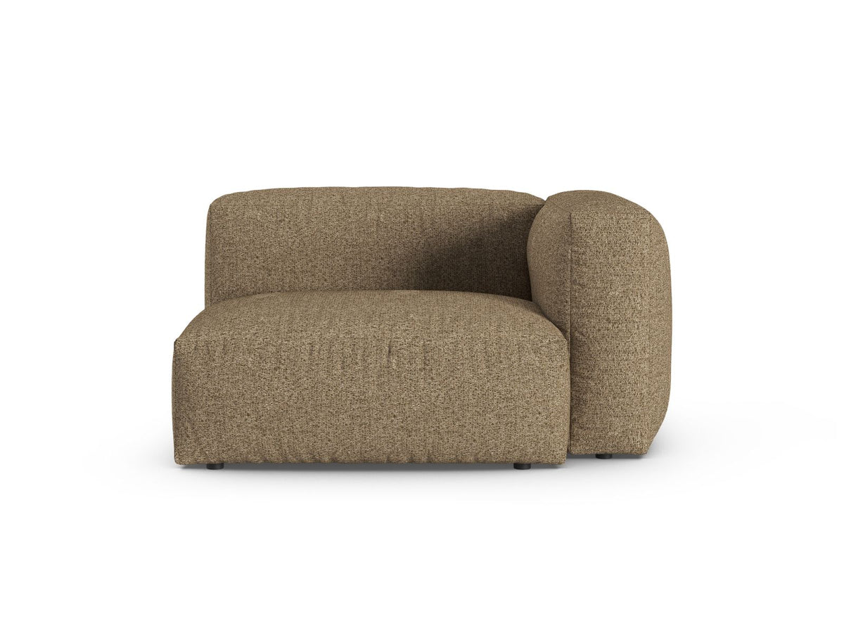 Martina — Modular Sofa Cappuccino (Monet Cappucino) Black Plastic Right