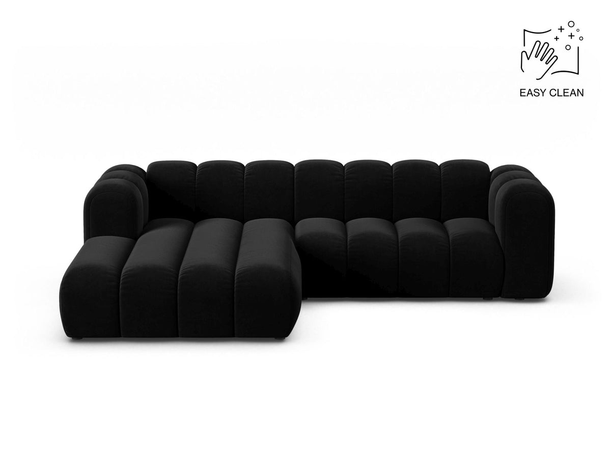 Lupine — Corner Sofa Black (Venus 2923) Black Plastic Left