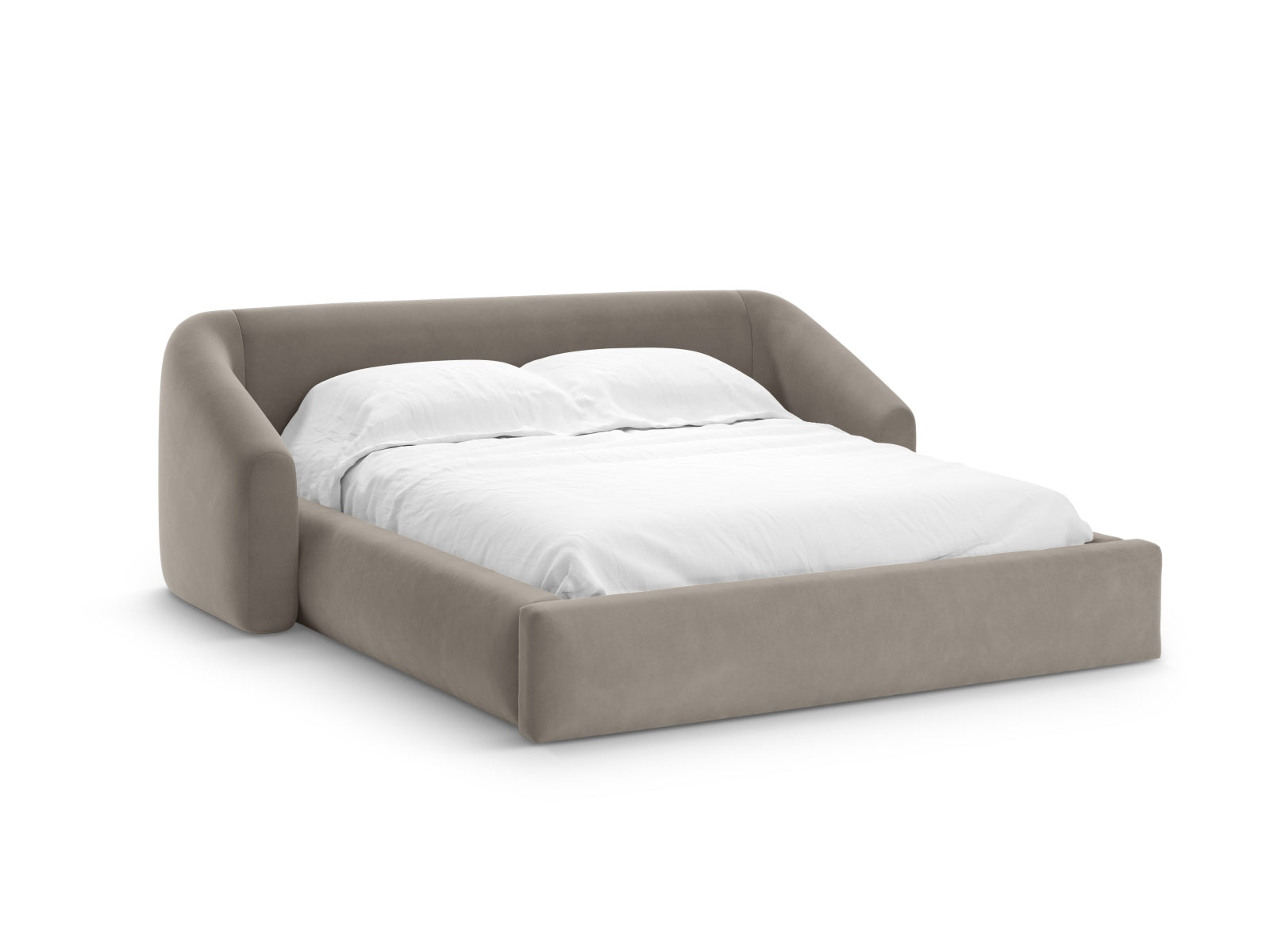 Campi — Voodi Cappuccino (Bluvel 40) Must plastik
