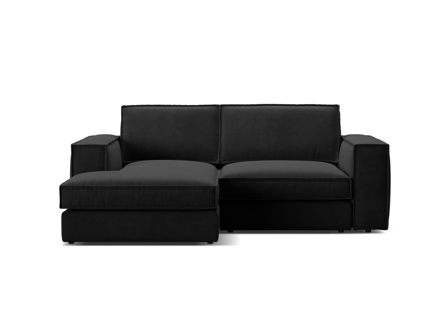 Pola — Corner Sofa Black (Salvador 19) Black Plastic Left