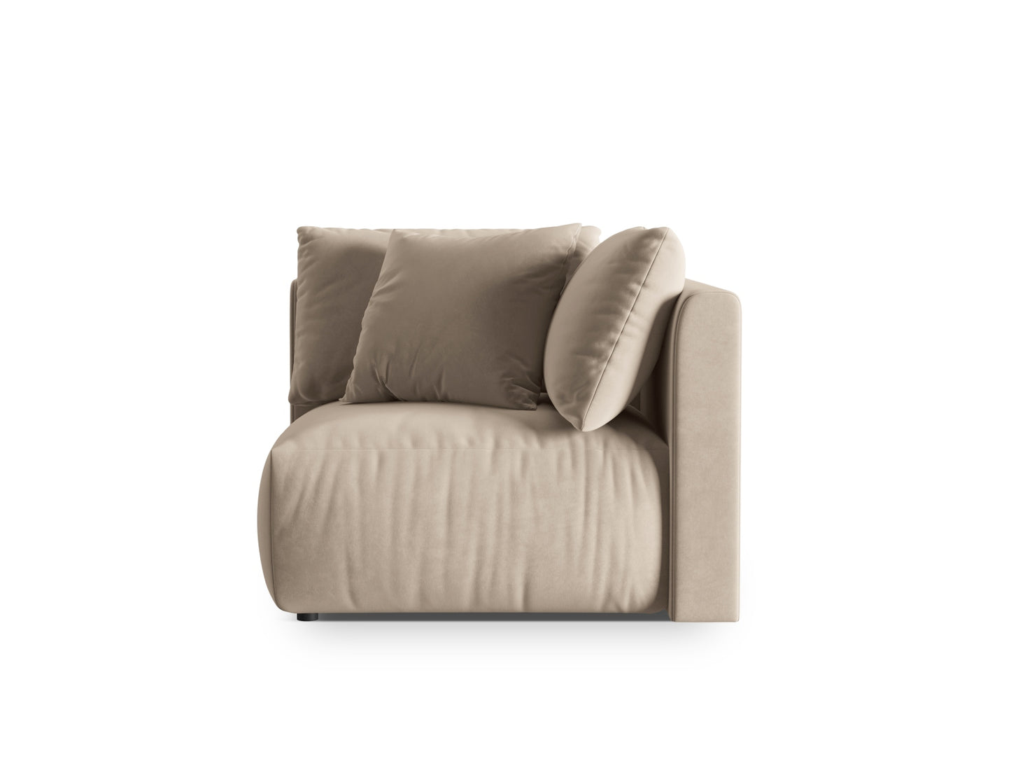 Chris — Modular Sofa Light Beige (Casino Pearl) Black Plastic