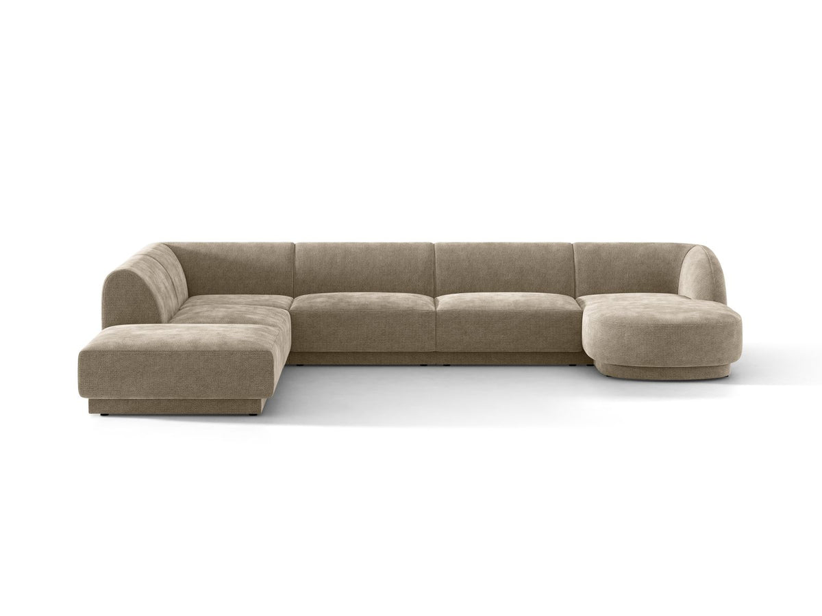 Miley — Panoramic Sofa Beige (Haga 30) Black Plastic Left