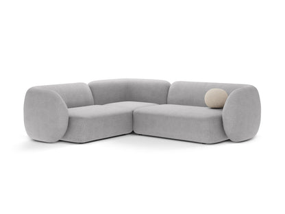 Kate — Corner Sofa Light Grey (Baloo 2085) Black Plastic