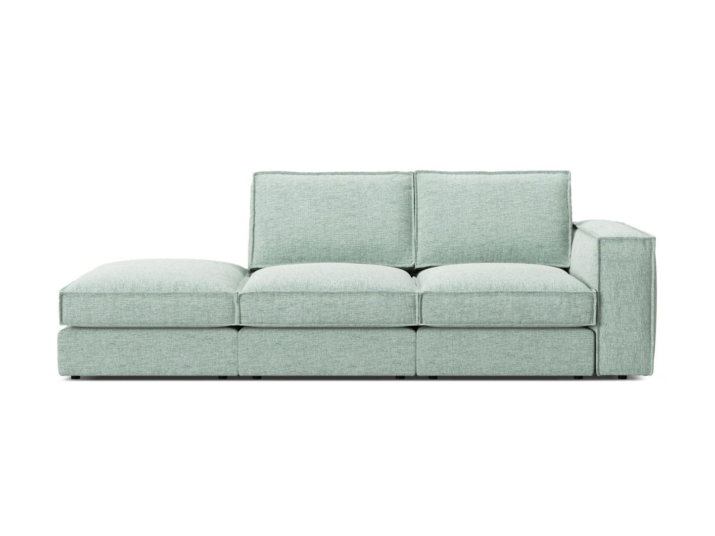 Pola — Sofa Mint (BABEL SAFIRA) Black Plastic Left