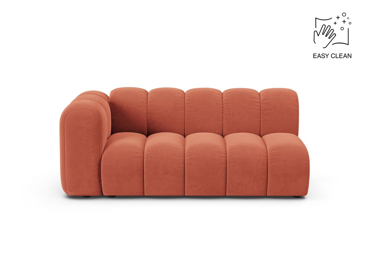 Lupine — Modular Sofa Coral (Venus 2933) Black Plastic Left