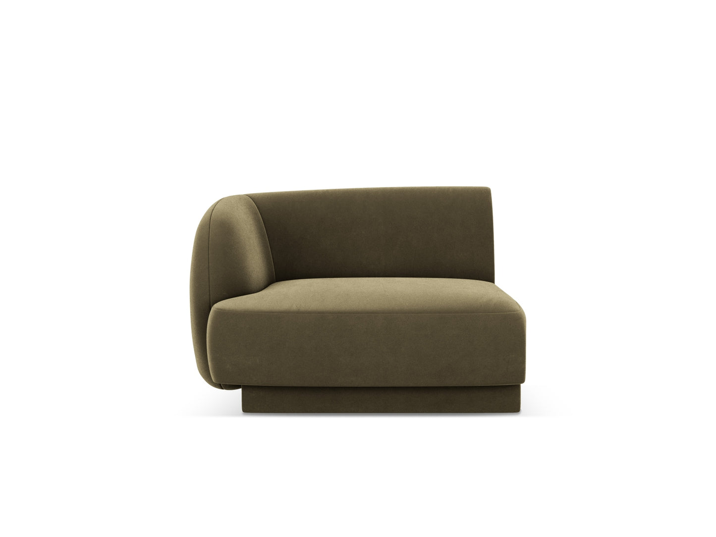 Miley — Modular Sofa Green (Bluvel 77) Black Plastic Left
