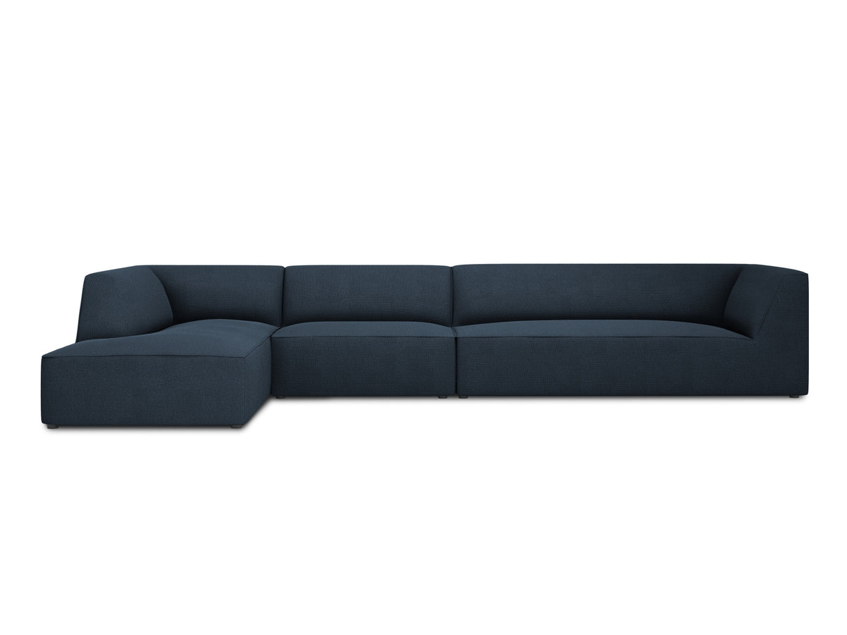Ruby — Corner Sofa Navy Blue (Ottawa 18) Black Plastic