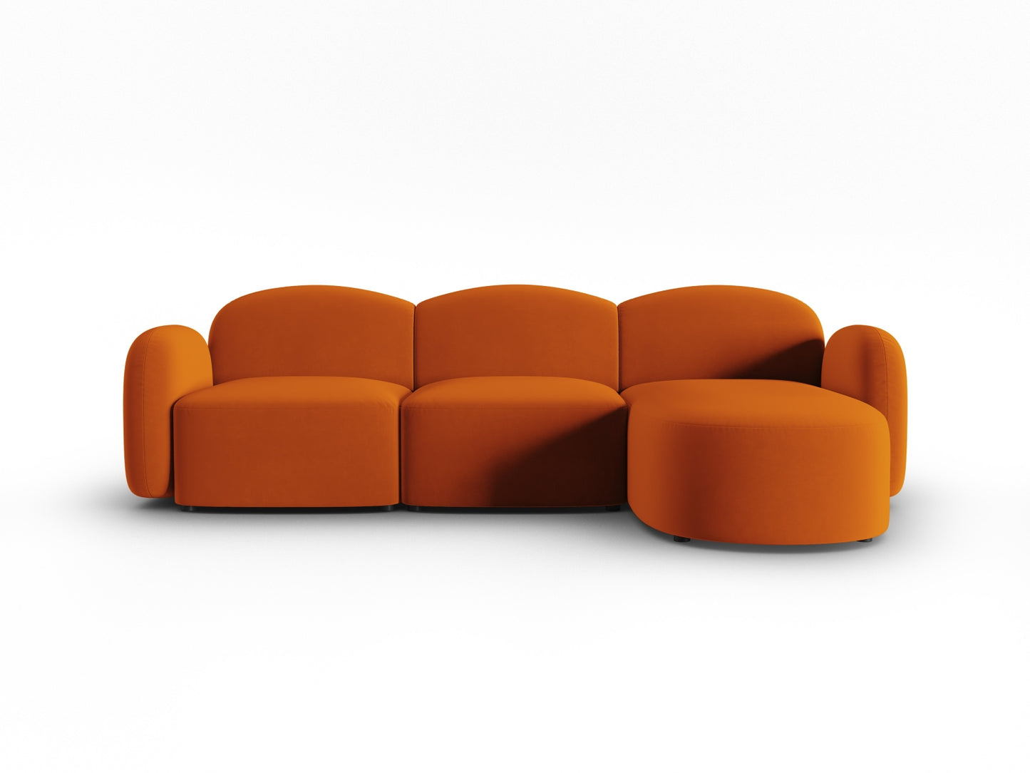 Blair — Corner Sofa Terracotta (Casino Terracota) Black Plastic Right