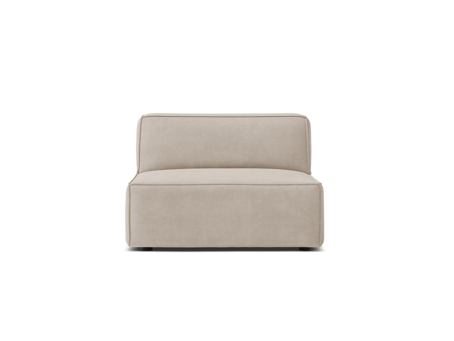 Jodie — Modular Sofa Dark Beige (Bluvel 30) Black Plastic