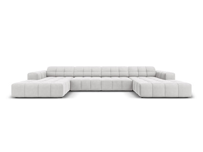 Chicago — Panoramic Sofa Silver (Bluvel 03) Black Plastic