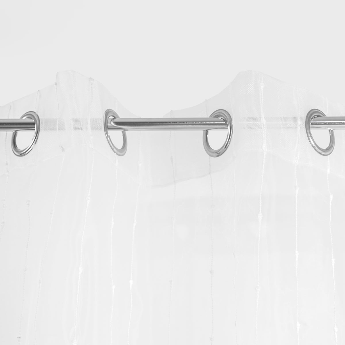 White Jacquard Curtain with Rings 140x250 cm | B2 Essentials