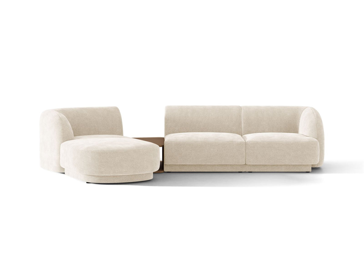Miley — Sofa Ivory (Eden 1 Ivory) Black Plastic Left