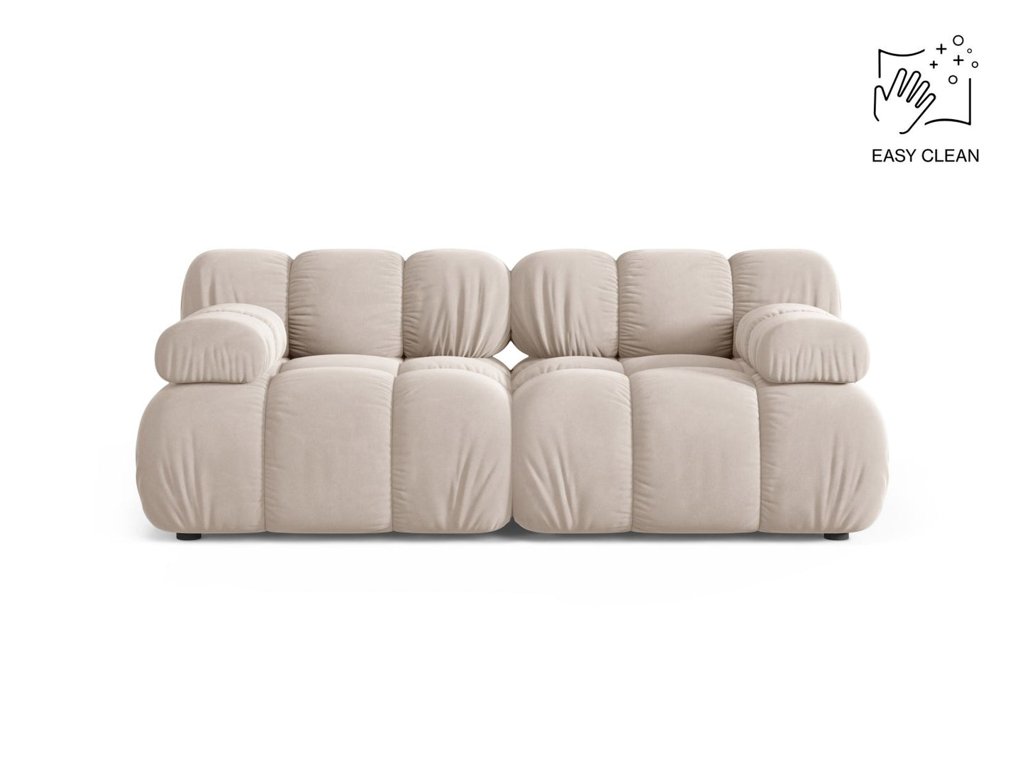 Bellis — Sofa Light Beige (Venus 2927) Black Plastic