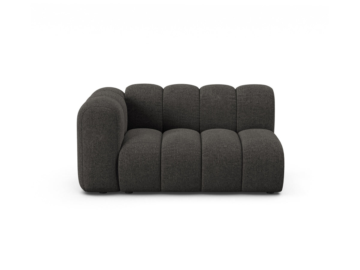 Lupine — Modular Sofa Dark Grey (Eden 20 Graphite) Black Plastic Left