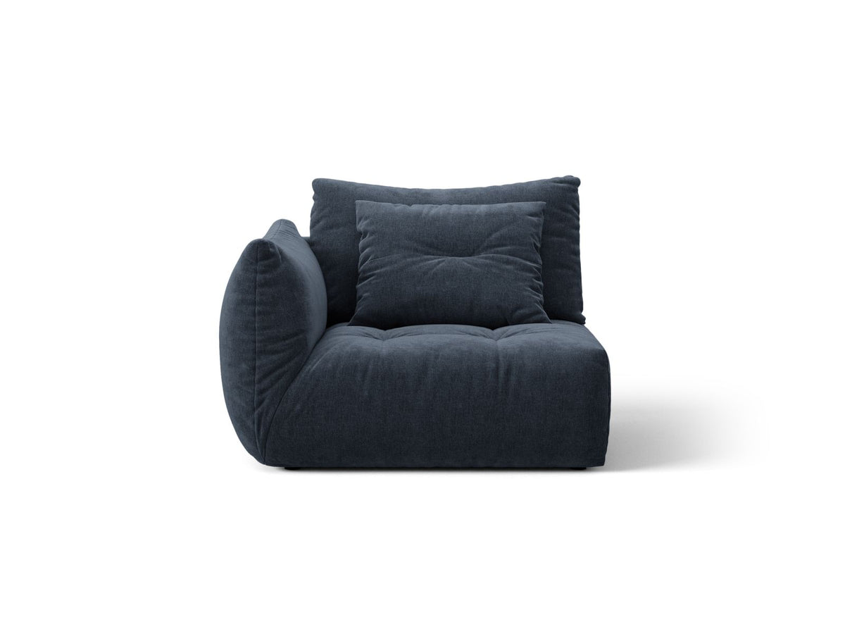 Bloom — Modular Sofa Navy Blue (Wind 77) Black Plastic Left